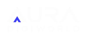 aura digiworld white logo